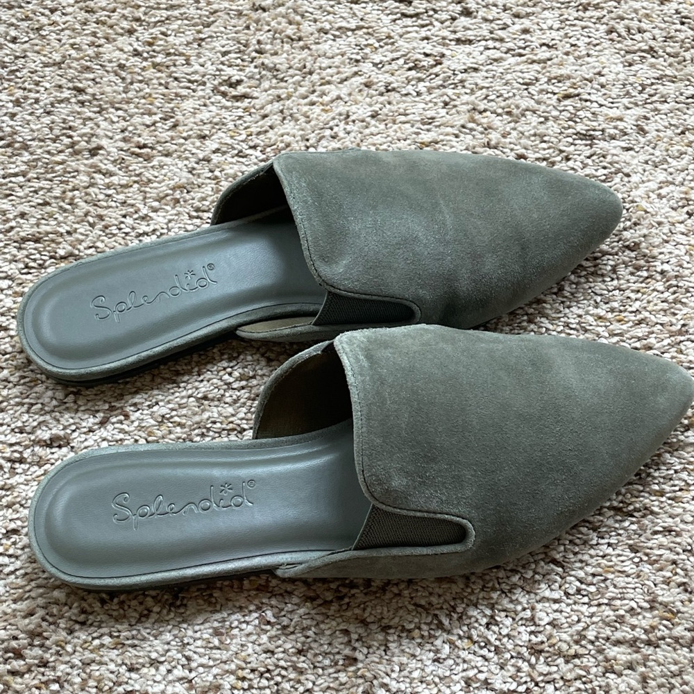 Splendid Olive Suede Mules